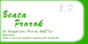 beata prorok business card